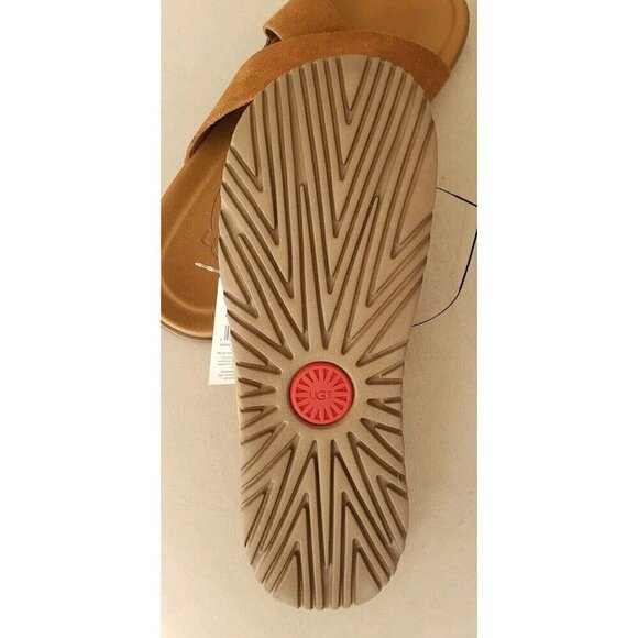 NEW UGG MEN'S WAINSCOTT SLIDE CHESTNUT SUEDE SANDALS SLIPPERS SZ 10 - Picture 8 of 8